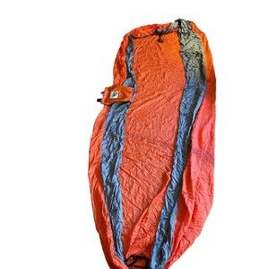 Wolfyok Portable Camping Single Swing Hammock Nylon - Orange / Gray Tree Straps